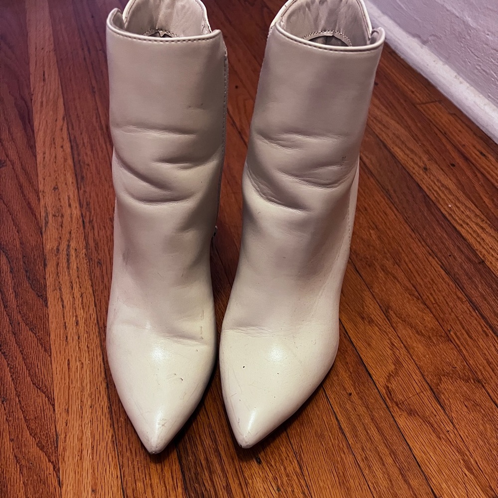White Stiletto Ankle Bootie